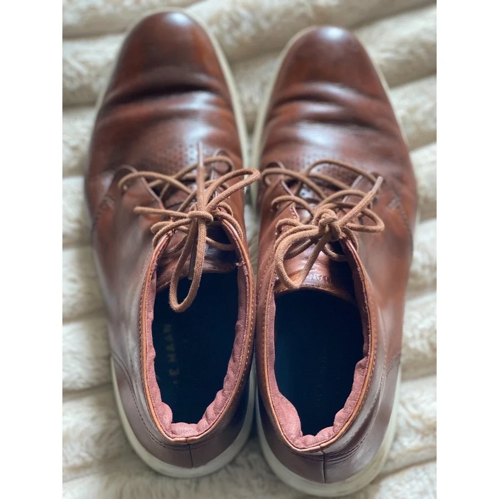 Cole Haan Grand OS Tour Chukka Boots Mens Size 10  Brown Leather Lace Up